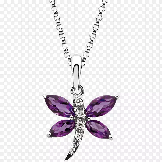 紫水晶项链魅力和吊坠珠宝金项链