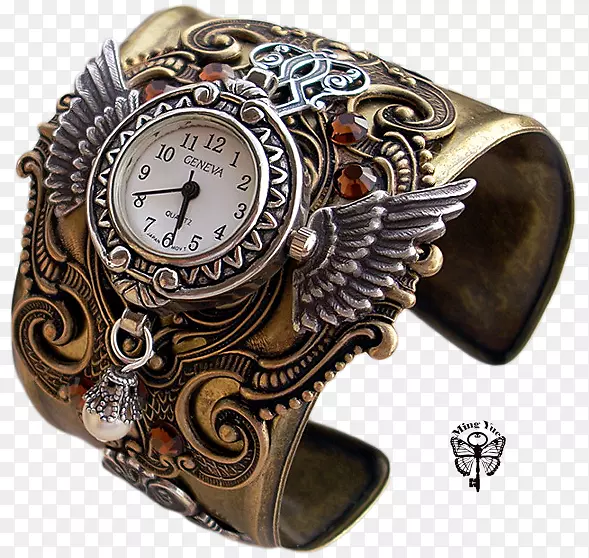 手表蒸汽朋克袖口珠宝手镯-L型蒸汽朋克