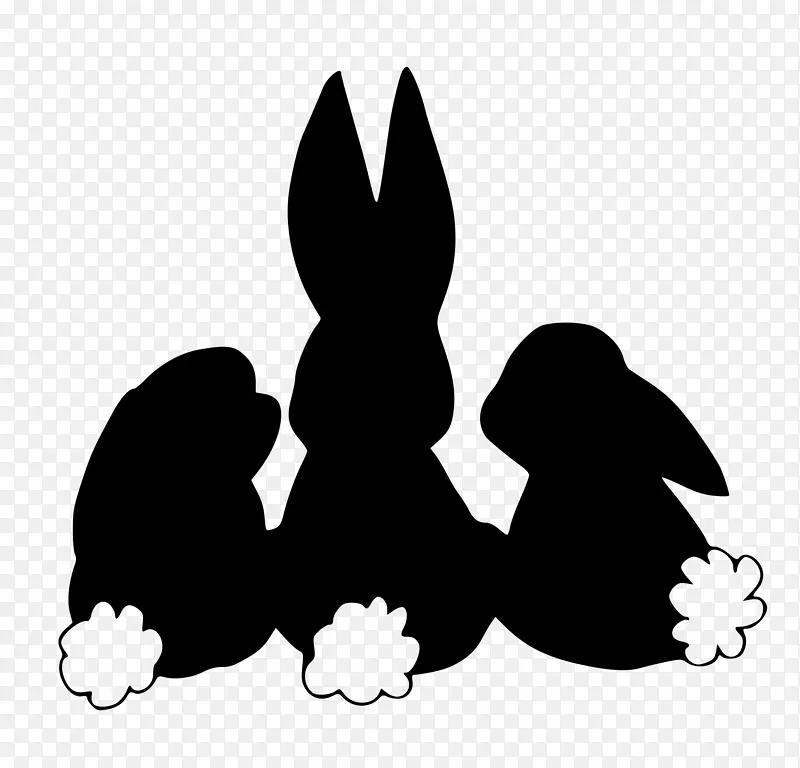 复活节兔家养兔侧影-兔子剪影