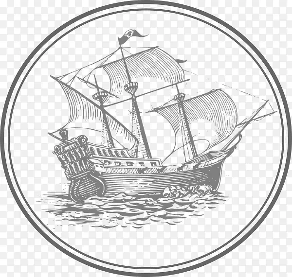 帆船海盗画夹艺术海盗