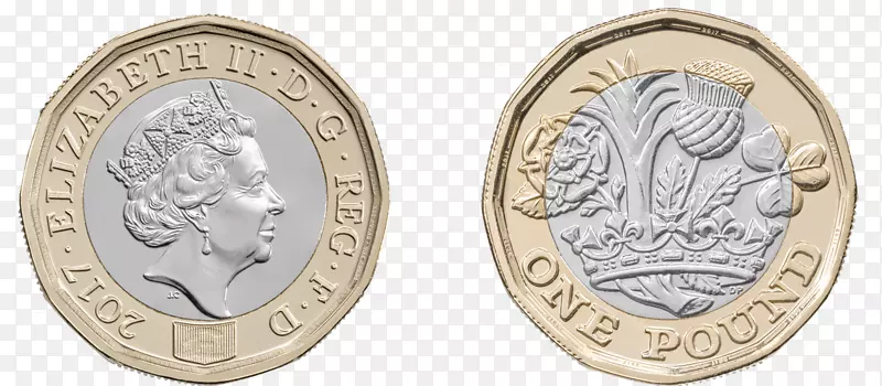 1英镑中的1英镑2英镑1英镑
