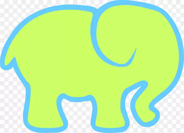 大象剪贴画-象蓝色