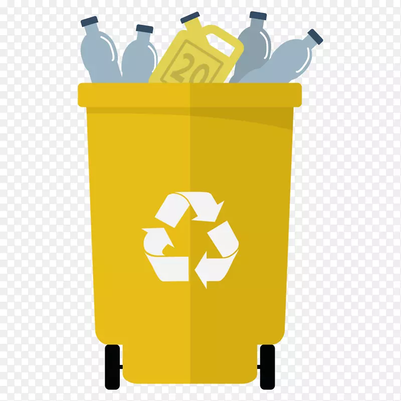 垃圾桶和废纸篮回收废物分类.玻璃