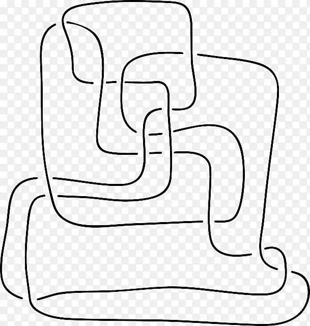 解开问题Reidemeister移动剪贴画-抽象线条黑色
