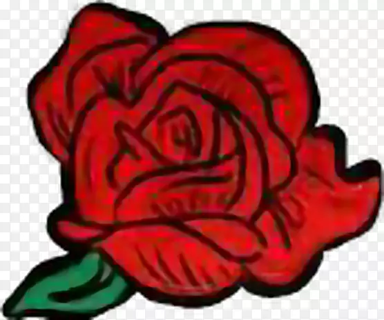 花园玫瑰美学艺术剪贴画-红色贴纸