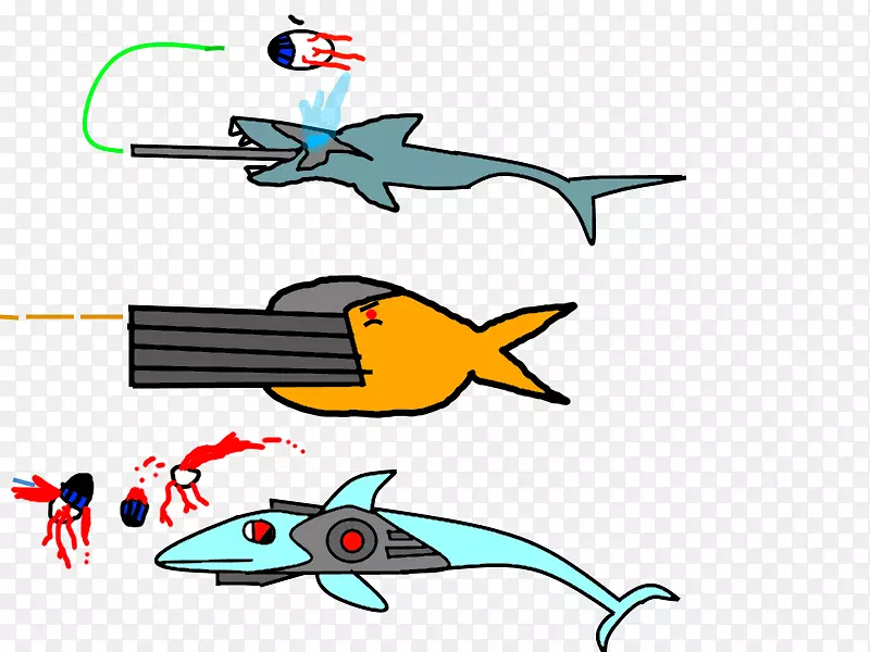 海洋生物剪贴画饥饿鲨鱼艺术