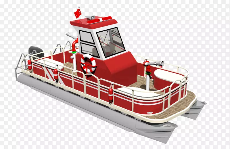 消防船浮标消防队员浮筒艇