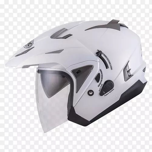 自行车头盔摩托车头盔白色面罩-金珍珠