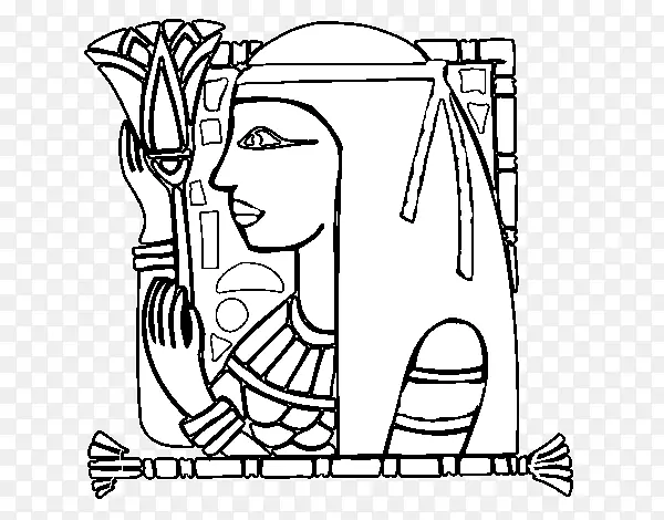 绘制古埃及语言着色书.埃及符号甲虫