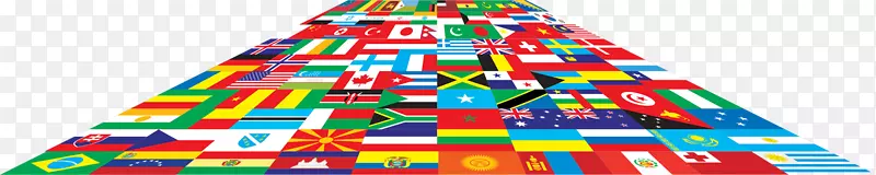 社交媒体电脑图标世界的旗帜