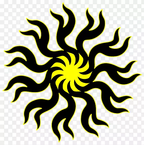 昆虫黄色传粉者叶夹艺术-太阳纹身
