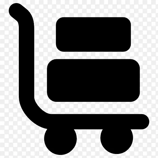 行李推车电脑图标手提箱购物车-行李推车