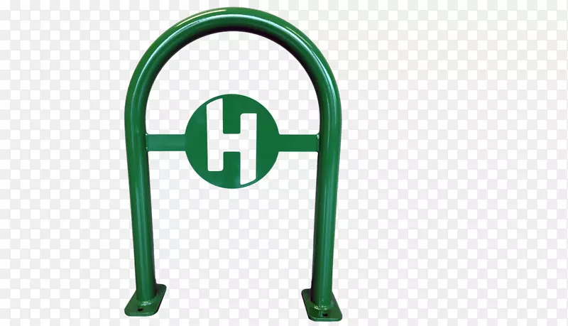 标志牌绿色自行车架