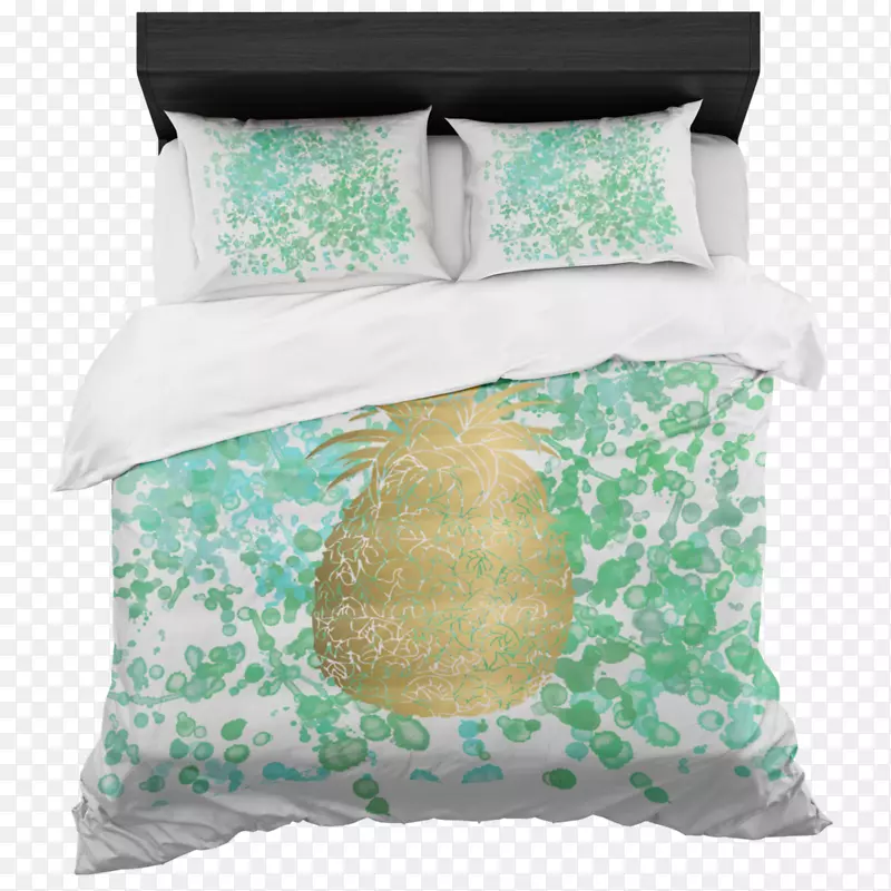 羽绒被，毛巾床，枕头-水彩菠萝