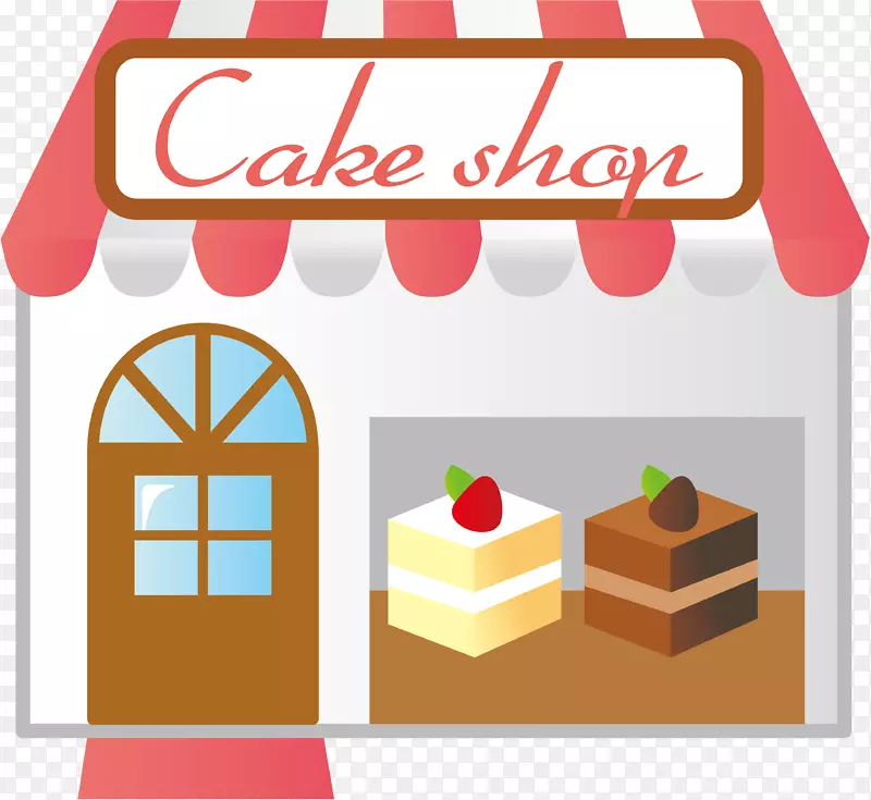 蛋糕、糖霜、面包房、插画店-卡通店