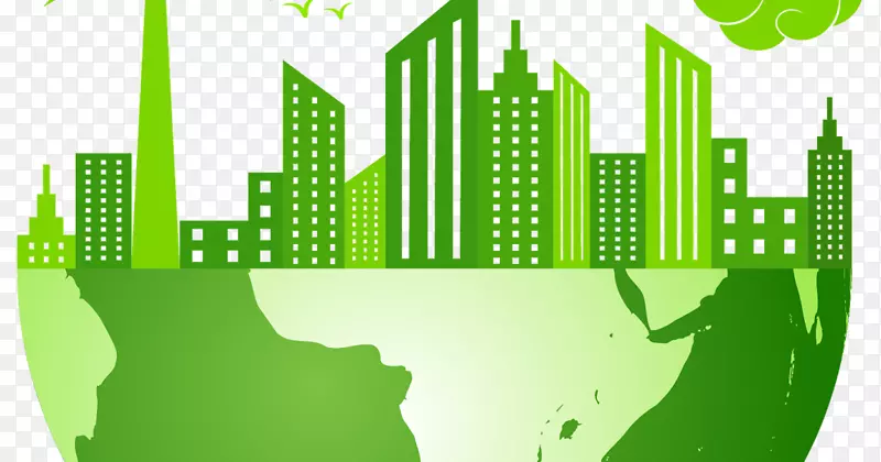 可持续发展城市电脑图标剪辑艺术-可持续城市