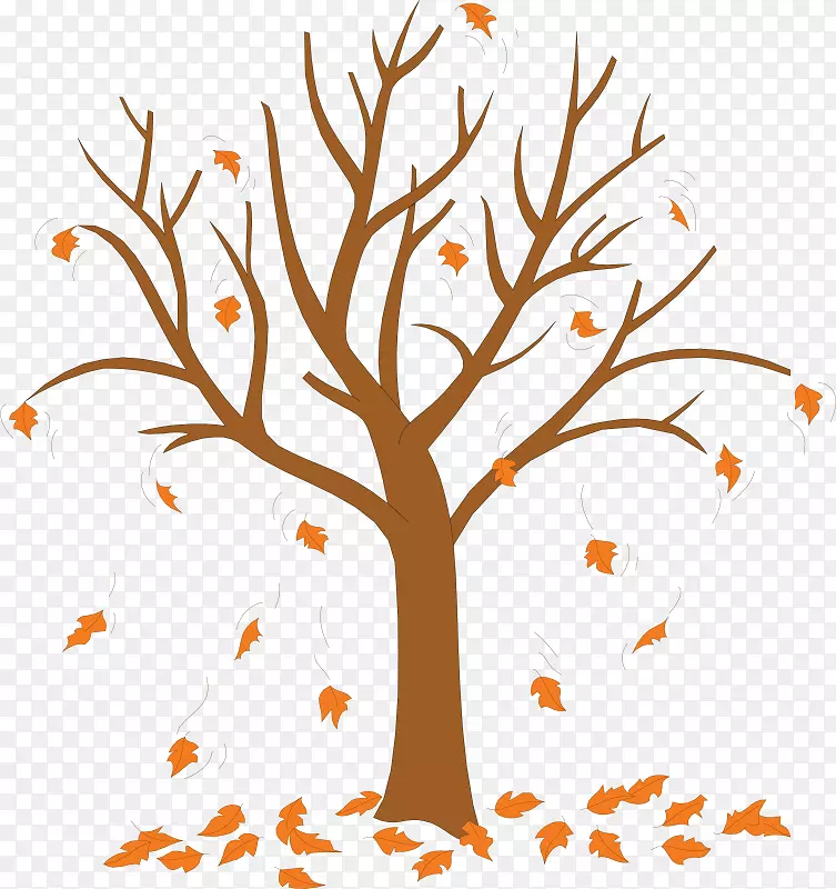 秋叶彩色剪贴画树