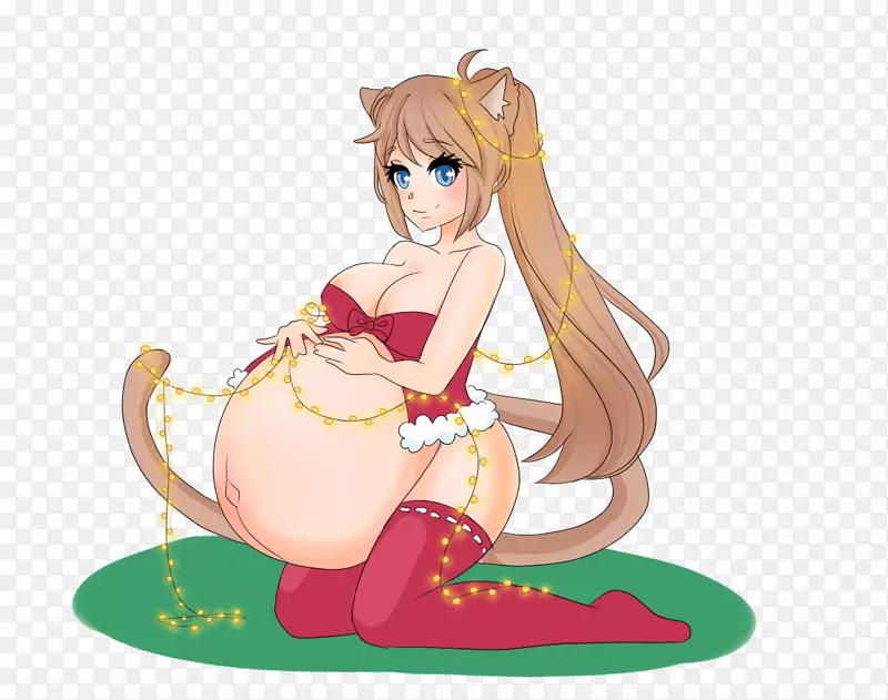 圣诞日艺术猫圣诞装饰品-孕妇动画