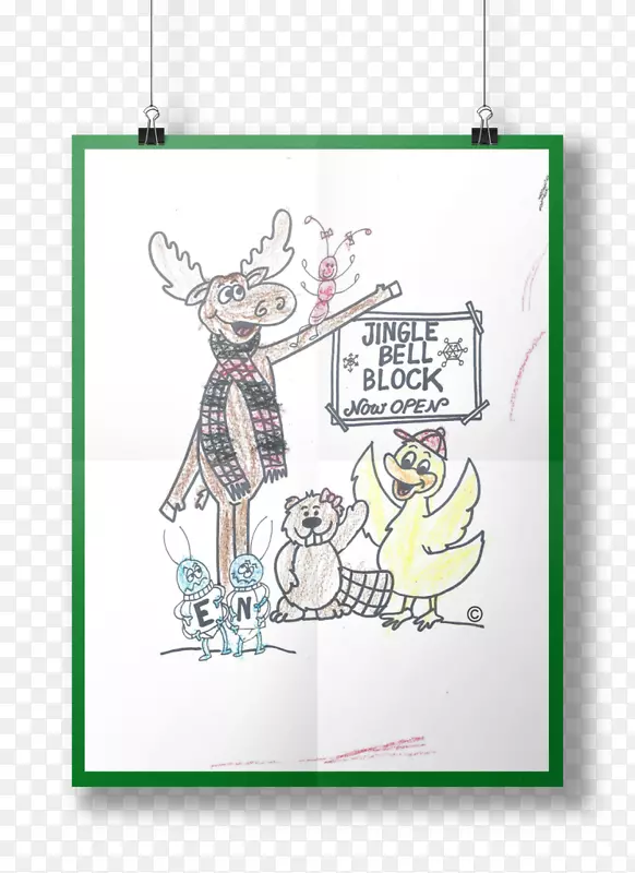 脊椎动物纸插图卡通字体驼鹿