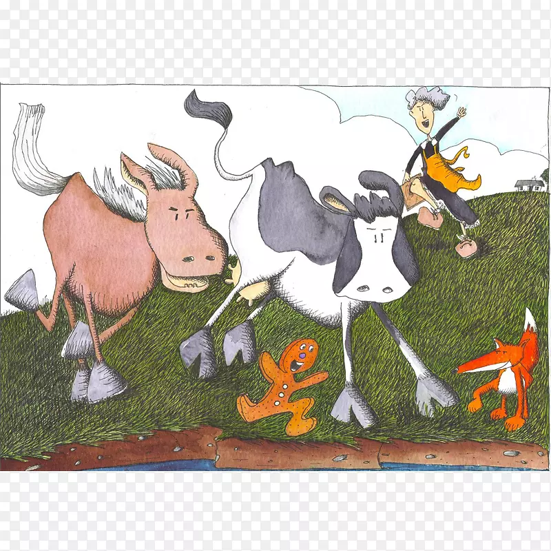 爱中的叶芝，奶牛，山羊，公牛插图-狗日