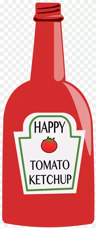 番茄酱利口酒瓶夹艺术标志-瓶