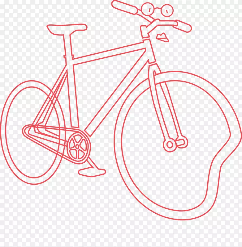 自行车车架自行车车轮插图设计.自行车