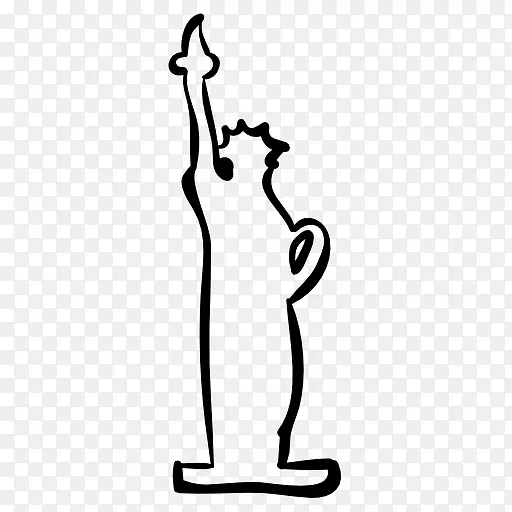 自由女神像剪贴画埃菲尔铁塔形象-自由女神像