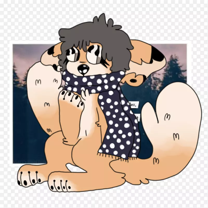 狗猫夹艺术插图-狗