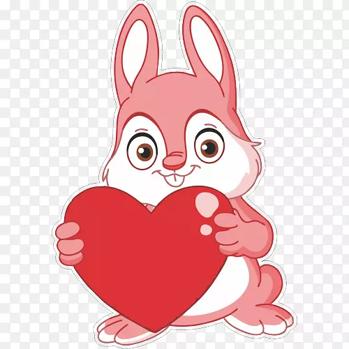 图形心脏可爱兔情人节心脏