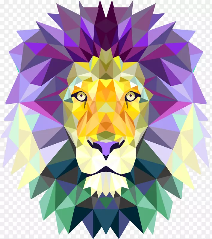 狮子设计海报插图艺术-狮子
