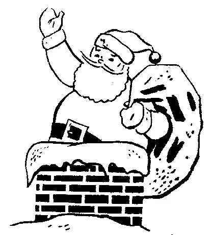 圣诞老人黑白圣诞驯鹿剪贴画-圣诞老人形象