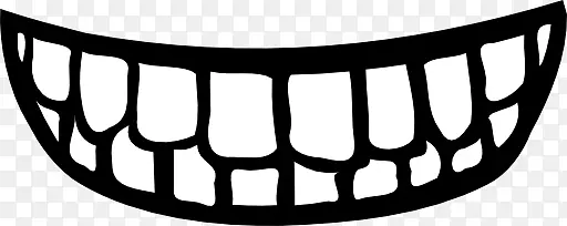 人类牙齿微笑嘴夹艺术形象牙齿