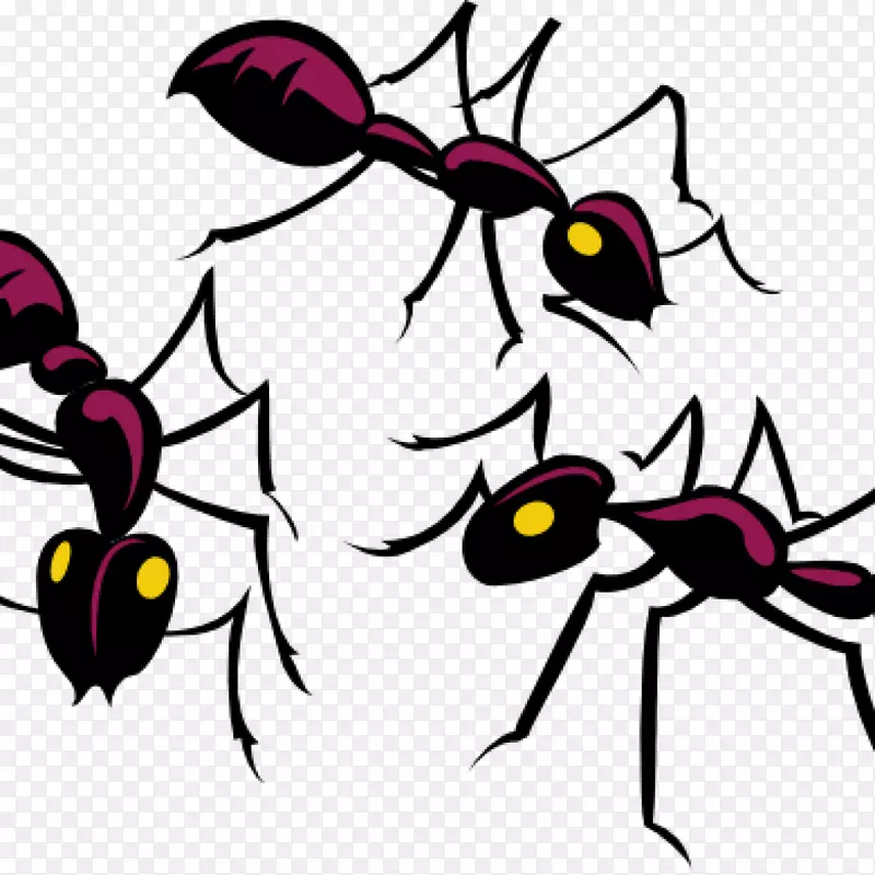 黑色花园蚂蚁剪贴画昆虫图形.昆虫