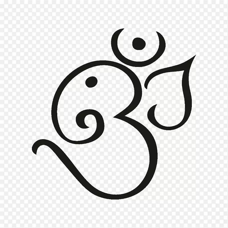 Ganesha om纹身印度教符号-甘尼萨