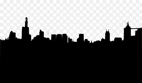 纽约市天际线剪影剪贴画-城市景观剪贴画
