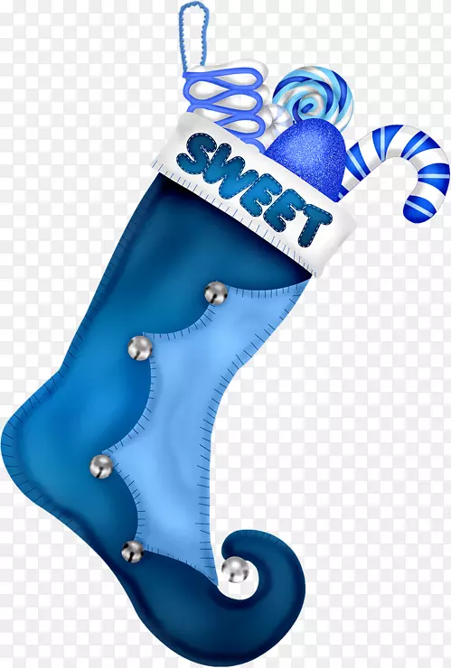 袜子夹艺术蓝色圣诞日圣诞长袜.袜子夹