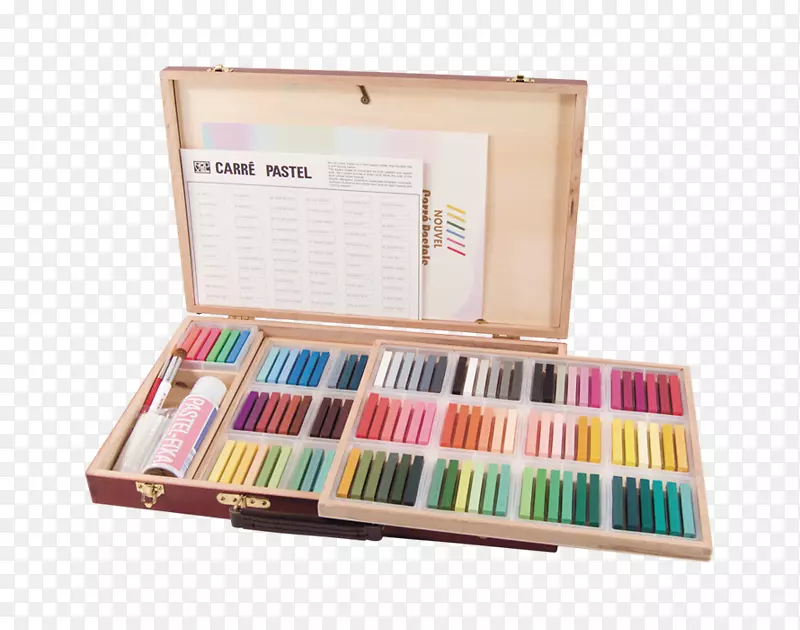 纸画粉彩盒书写工具.彩色水彩