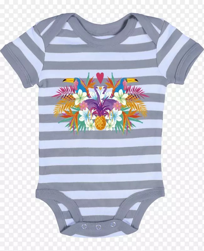 婴儿和幼童一件t恤袖子紧身衣拉科斯特-热带夏季