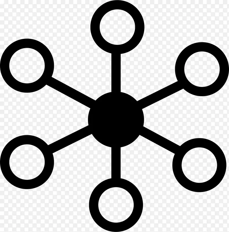 计算机图标节点图形块链图标设计.分子符号