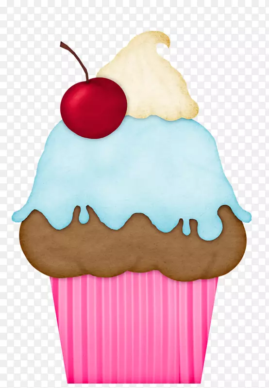 冰淇淋锥冻甜点夹艺术-冰淇淋