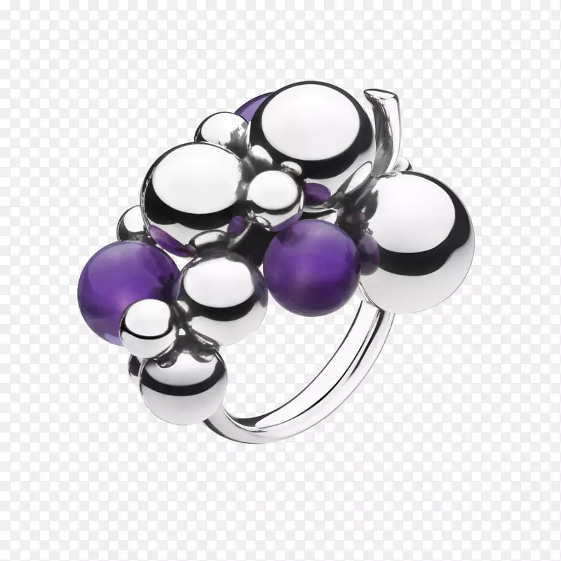 紫水晶戒指银首饰金戒指