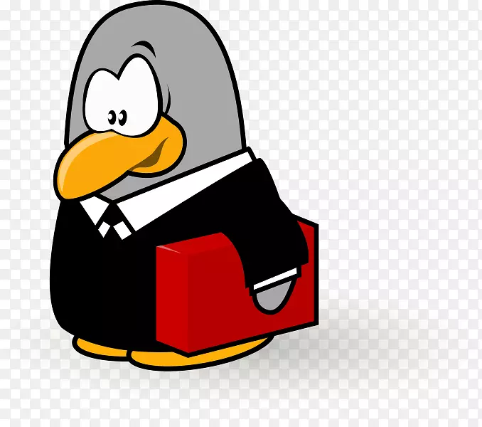 企鹅鸭鸟可伸缩图形剪辑艺术办公室工作人员