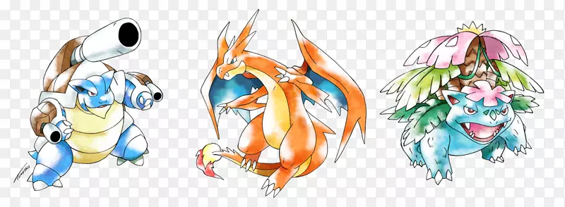 Pokémon x和y Char火龙Blastoise VenusaurPokémon宇宙-无背景Blastoise