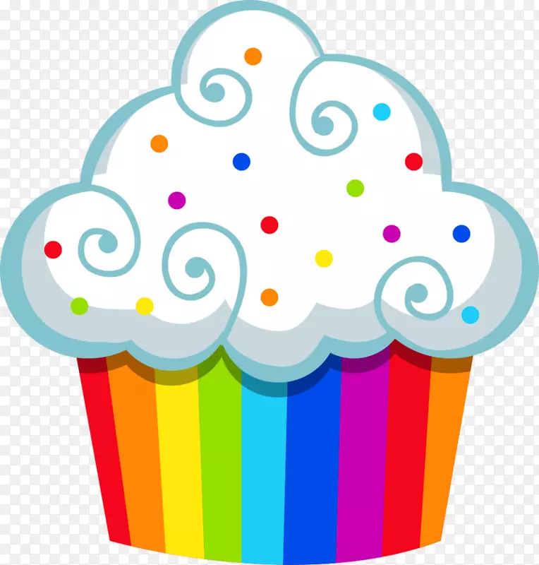 蛋糕松饼夹艺术开放部分彩虹-彩虹