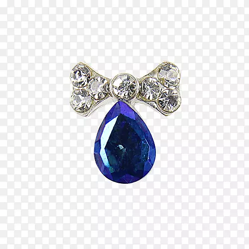 蓝宝石耳环魅力和吊坠银身珠宝.蓝宝石