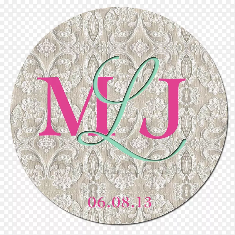 粉红色m花边-婚姻标志