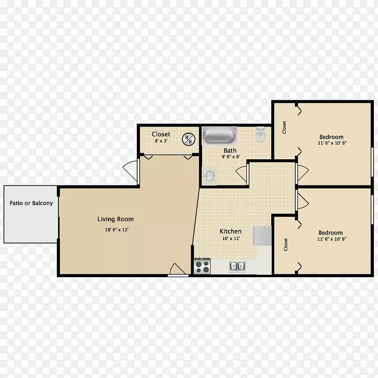 格林布里亚尔公寓平面图出租-浴室地板