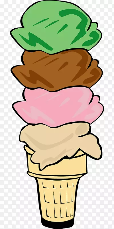 冰淇淋锥夹艺术食品勺冰淇淋