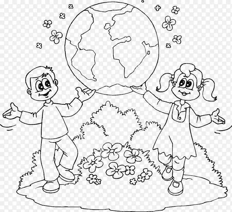 地球日彩绘儿童星球-地球