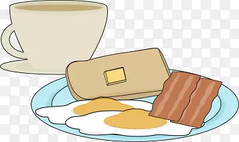 早餐玉米煎饼丰盛早餐剪辑艺术-早餐剪贴画